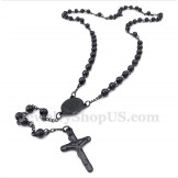 Men's Titanium Black Jesus Necklace