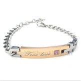 Women's Titanium Diamond Couple's Bracelet