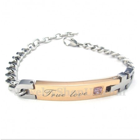Women's Titanium Diamond Couple's Bracelet