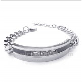 Men's Titanium Black Crystal Mens Couple's Bracelet