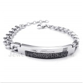 Men's Titanium Black Diamond Mens Couple's Bracelet