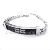 Men's Titanium Black Diamond Mens Couple's Bracelet