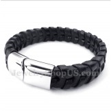Men's Leather Titanium Bracelet