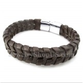 Men's Leather Titanium Bracelet