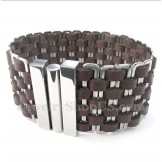 Men's Leather Titanium Bracelet