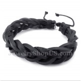Men's Leather Titanium Bracelet