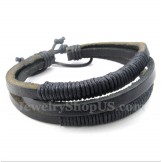 Men's Leather Titanium Bracelet