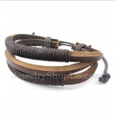 Men's Leather Titanium Bracelet