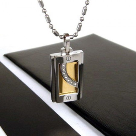 Man High Quality Gemstone Pure Titanium necklace Pendant