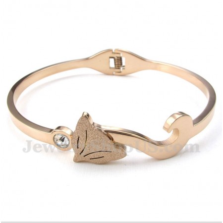Men's Titanium Rose Gold Fox Bracelet