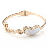 Men's Titanium Rose Gold Love Bracelet