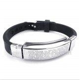 Men's Titanium Rubber Bible Verse Bracelet