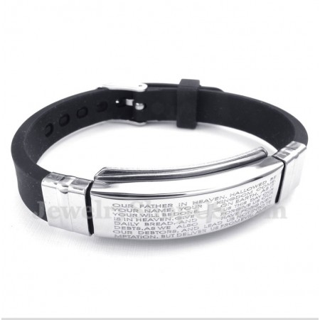 Men's Titanium Rubber Bible Verse Bracelet