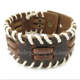 Men's Leather Titanium Bracelet