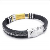 Men's Titanium Rubber Gold Bracelet