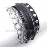 Men's Titanium Leather Bracelet