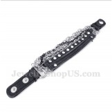 Men's Titanium Leather Bracelet