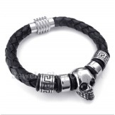 Men's Leather Titanium Bracelet