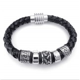 Men's Leather Titanium Bracelet