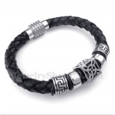 Men's Leather Titanium Bracelet