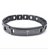 Men's Titanium Cross Bible Verse Bracelet