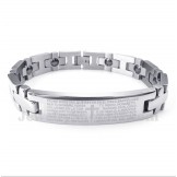 Men's Titanium Cross Bible Verse Magnet Bracelet