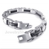 Men's Titanium Black Greek Meander Pattern Bracelet