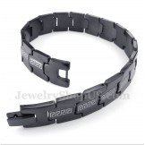 Men's Titanium Greek Meander Pattern Black Bracelet