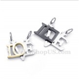 Titanium LOVE Letter Couple's Pendant with Free Chain (One Pair)