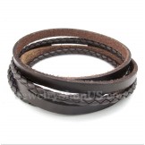 Men's Titanium Leather Bracelet