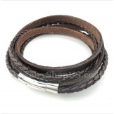 Men's Titanium Leather Bracelet