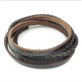Men's Titanium Leather Bracelet