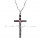 Men's Titanium Casted Cross Pendant with Free Chain