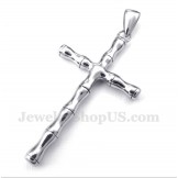 Men's Titanium Bamboo Cross Pendant with Free Chain