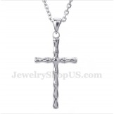 Men's Titanium Bamboo Cross Pendant with Free Chain