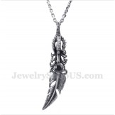 Men's Titanium Black Feather Pendant with Free Chain