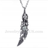 Men's Titanium Feather Pendant with Free Chain
