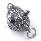 Men's Titanium Wolf Head Pendant with Free Chain