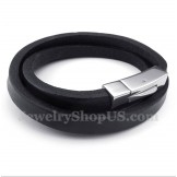 Men's Titanium Leather Bracelet