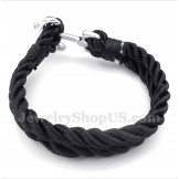 Men's Titanium Anchor Cotton Rope Bracelet