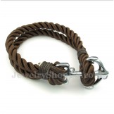 Men's Titanium Anchor Cotton Rope Bracelet