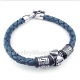 Men's Titanium Leather Bracelet