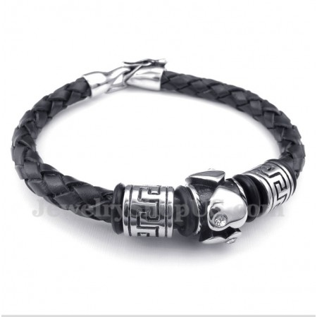 Men's Titanium Leather Bracelet