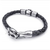 Men's Titanium Leather Bracelet