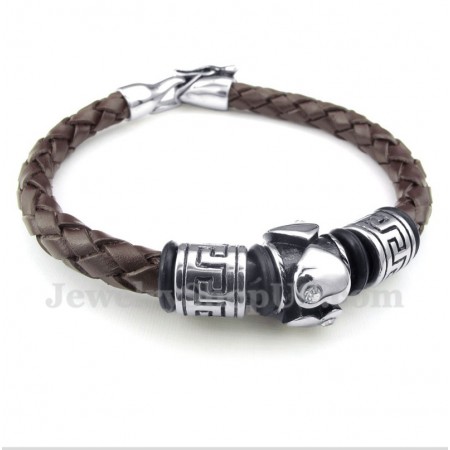 Men's Titanium Leather Bracelet