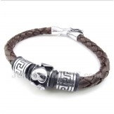 Men's Titanium Leather Bracelet
