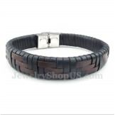 Men's Titanium Leather Bracelet