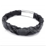 Men's Titanium Leather Bracelet
