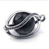 Men's Titanium Black Opal Pendant with Free Chain