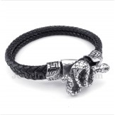 Men's Titanium Leather Bracelet